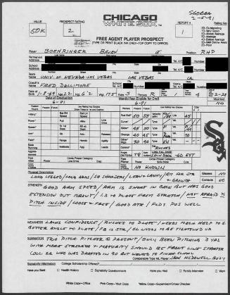 Brian Boehringer scouting report, 1991 February 05