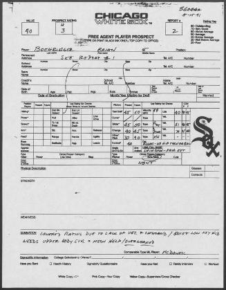 Brian Boehringer scouting report, 1991 May 15