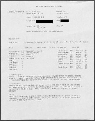David Borkowski scouting report, 1995 April 12