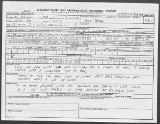 Joe Borowski scouting report, 1990 October 14
