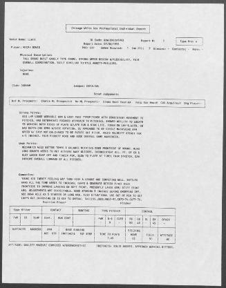 Micah Bowie scouting report, 1995 July 30