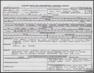 Jay Bell scouting report, 1990 September 15
