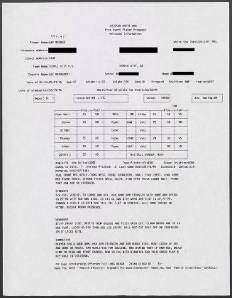 Rocky Biddle scouting report, 1994 May 10