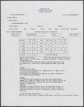 Rocky Biddle scouting report, 1997 February 01