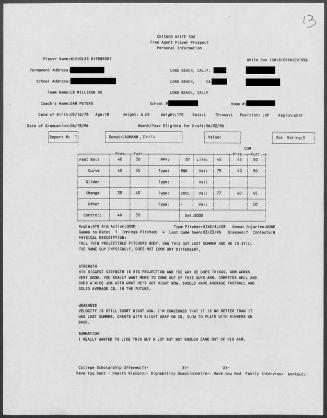 Nick Bierbrodt scouting report, 1996 March 23