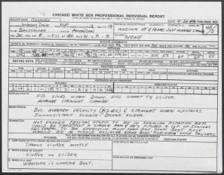 Dave Johnson scouting report, 1989 September 26