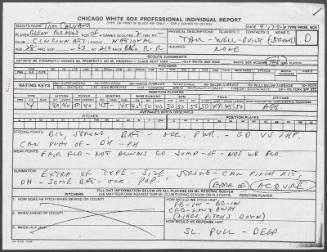 Glenn Braggs scouting report, 1990 September 17