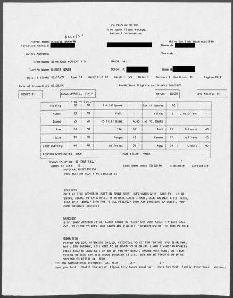 Russ Branyan scouting report, 1994 March 22