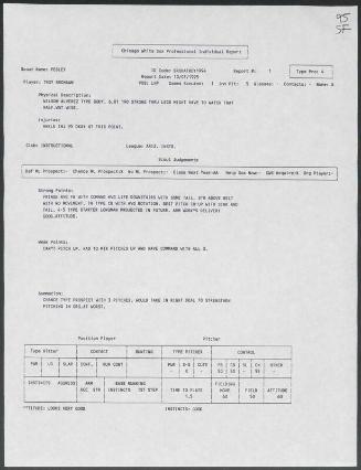 Troy Brohawn scouting report, 1995 October 01