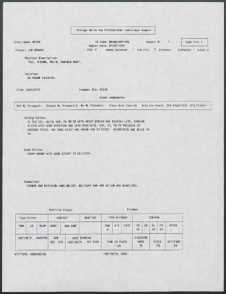 Jim Brower scouting report, 1995 July 07