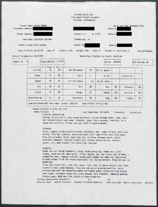 Kevin Brown scouting report, 1994 April 16