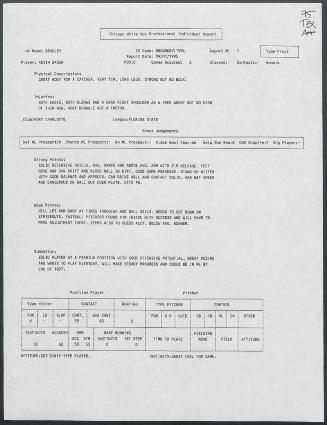 Kevin Brown scouting report, 1995 September 01