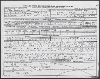 Tom Browning scouting report, 1990 September 17
