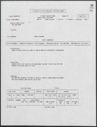 Mike Buddie scouting report, 1995 June 18