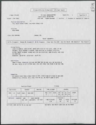 John Burke scouting report, 1995 June 29