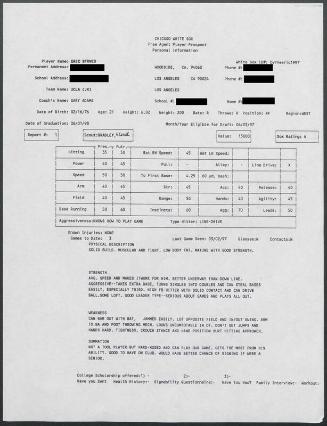 Eric Byrnes scouting report, 1997 March 02
