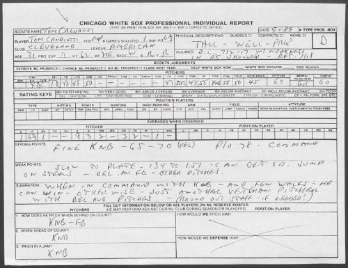 Tom Candiotti scouting report, 1989 September