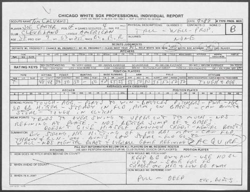 Joe Carter scouting report, 1989 September