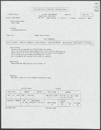 Larry Casian scouting report, 1995 August 31