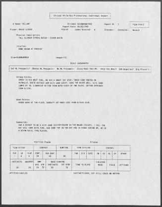 Roger Cedeno scouting report, 1995 August 03