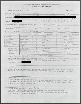 Archi Cianfrocco scouting report, 1987 May 10