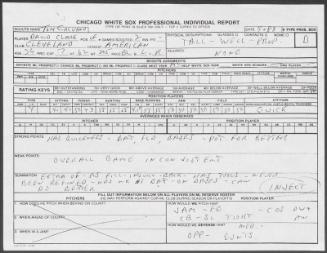 Dave Clark scouting report, September 1989