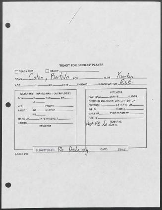 Bartolo Colon scouting report, 1995
