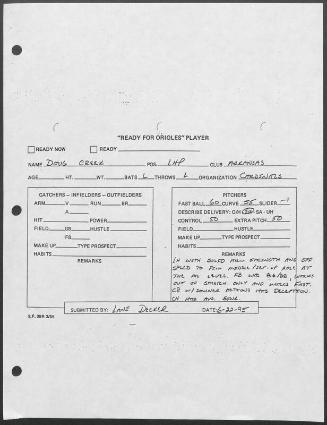 Doug Creek scouting report, 1995 June 22