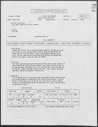 Fausto Cruz scouting report, 1995 June 28