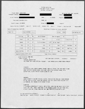 Jacob Cruz scouting report, 1994 February 05