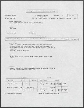Omar Daal scouting report, 1995 August 03