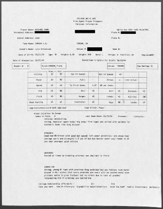 Mike Darr scouting report, 1994 April 19