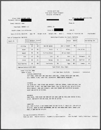 Mike Darr scouting report, 1994 April 01