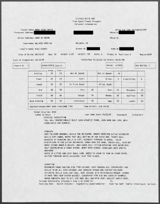 Ben Davis scouting report, 1995 March 22