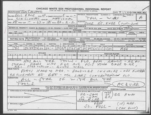 Eric Davis scouting report, 1990 September 17