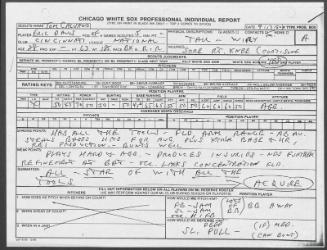 Eric Davis scouting report, 1990 September 17
