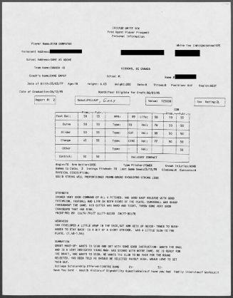 Ryan Dempster scouting report, 1995 May 13