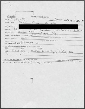 Bucky Dent scouting report, 1969 May 23