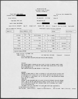 Mark DeRosa scouting report, 1996 March 13