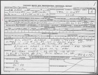 Rob Dibble scouting report, 1990 September 17