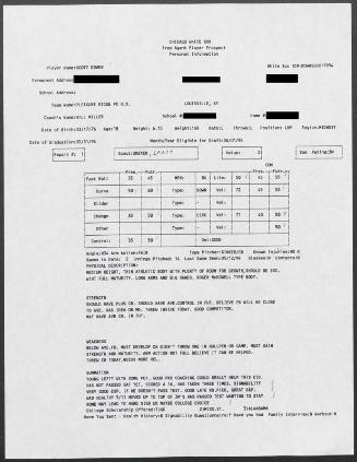 Scott Downs scouting report, 1994 May 12