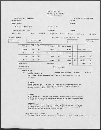 Kelly Dransfeldt scouting report, 1996 March 04