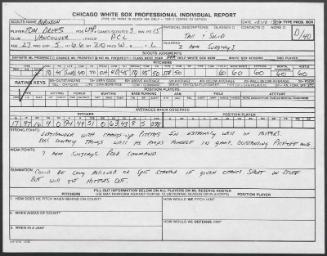 Tom Drees scouting report, 1990 October 10