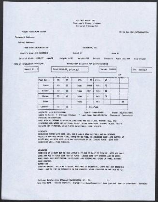 Adam Eaton scouting report, 1996 May 08