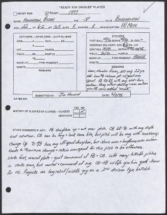 Brian Edmondson scouting report, 1995 June 05