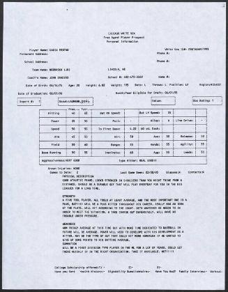 Darin Erstad scouting report, 1995March 08