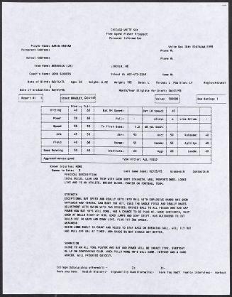 Darin Erstad scouting report, 1995 February 25