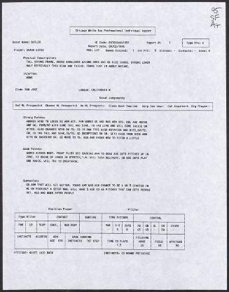 Shawn Estes scouting report, 1995 September 03