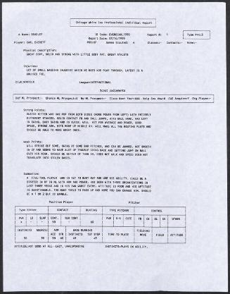 Carl Everett scouting report, 1995 July 14