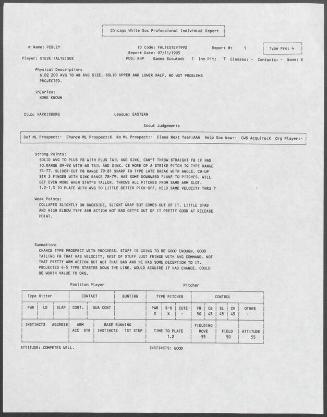 Steve Falteisek scouting report, 1995 July 11